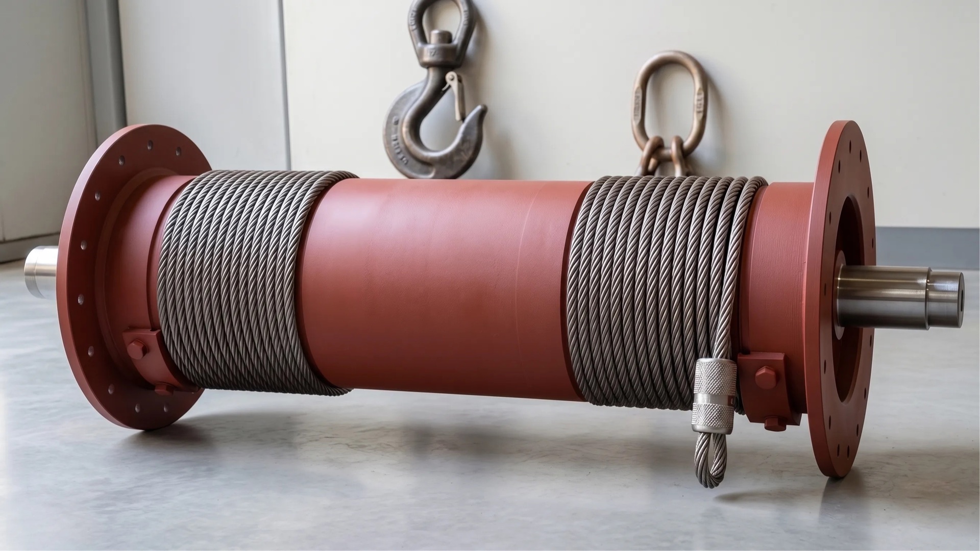 Machined wire rope drum for an EOT crane hoist